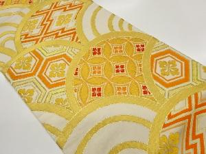 川島織物製　青海波取に花菱・古典柄模様袋帯